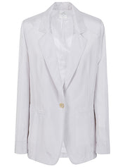 Chaquetas Forte Forte de seda gris claro de un solo pecho