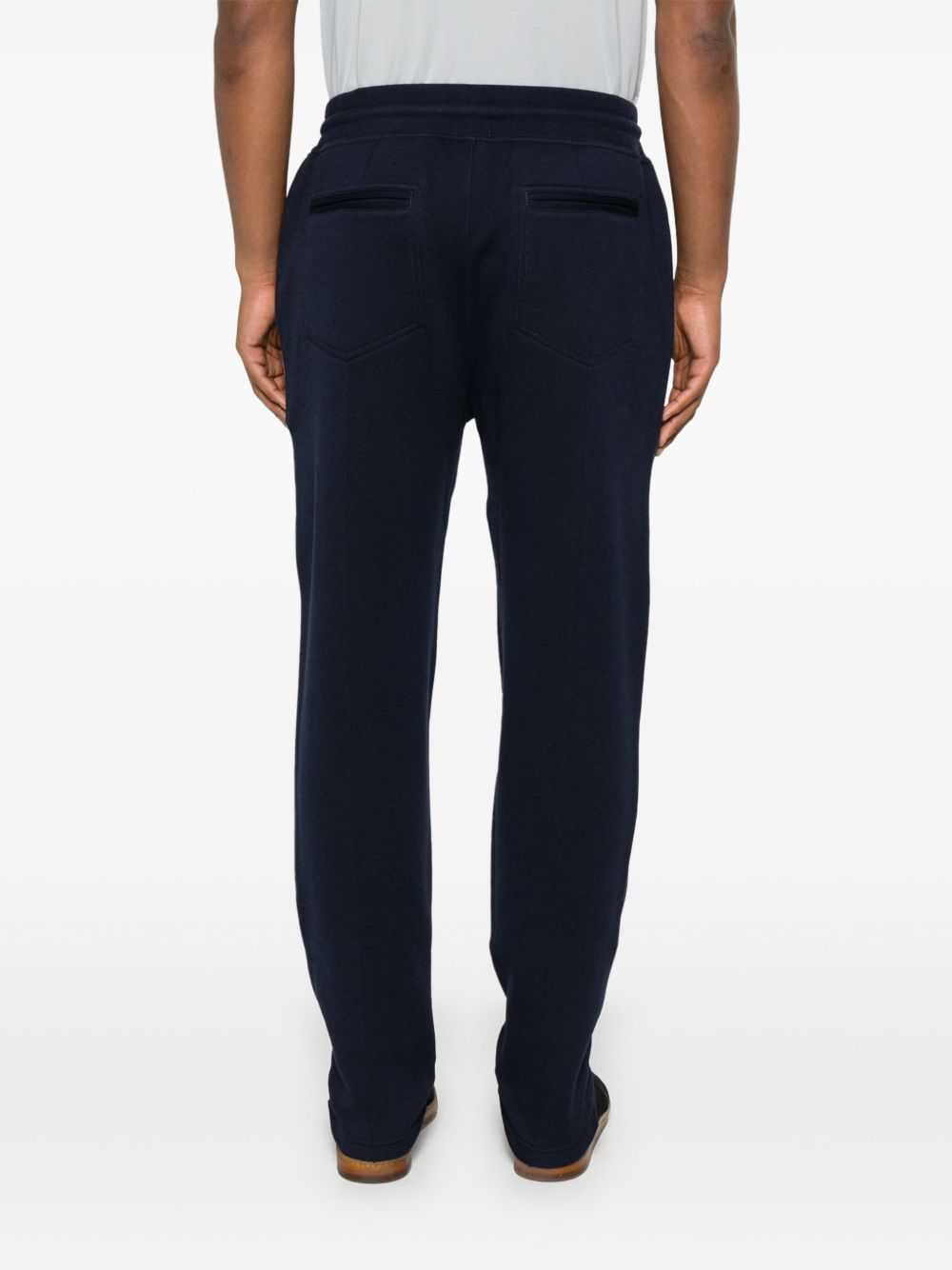 Pantalon Brunello Cucinelli en coton et cachemire bleu