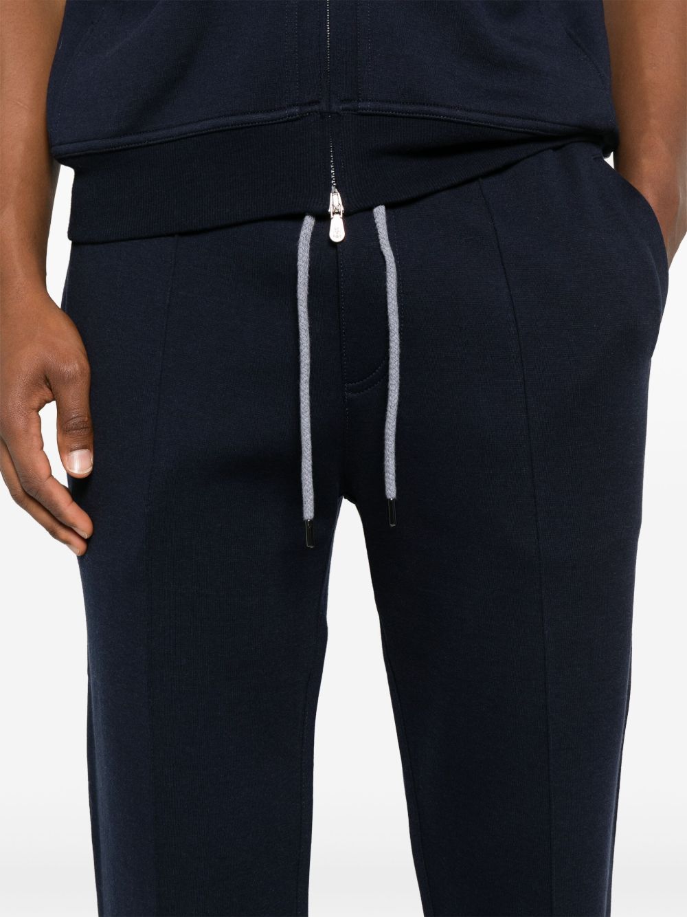 Pantalon Brunello Cucinelli en coton et cachemire bleu