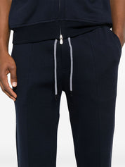 Pantalon Brunello Cucinelli en coton et cachemire bleu