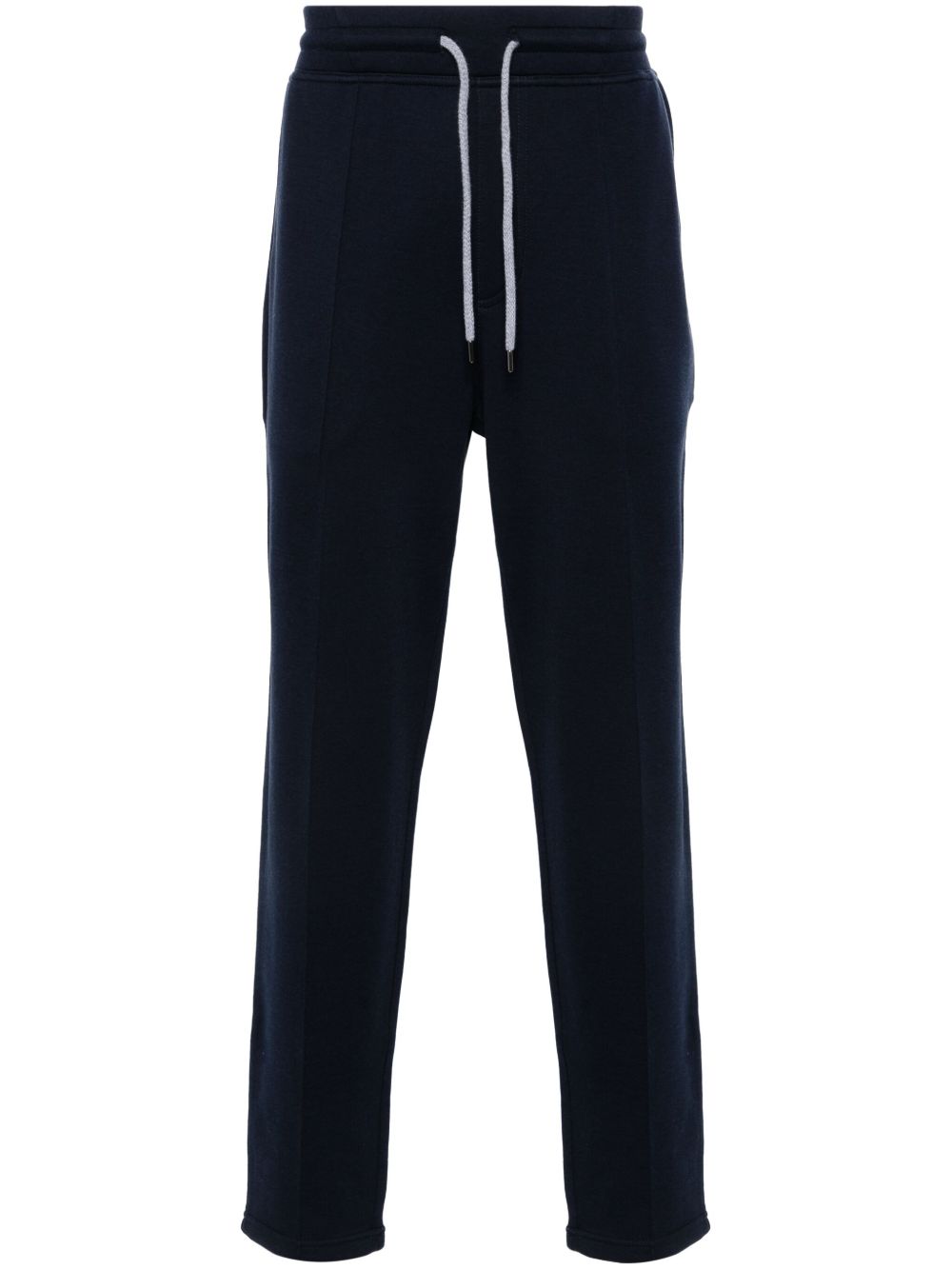 Pantalon Brunello Cucinelli en coton et cachemire bleu