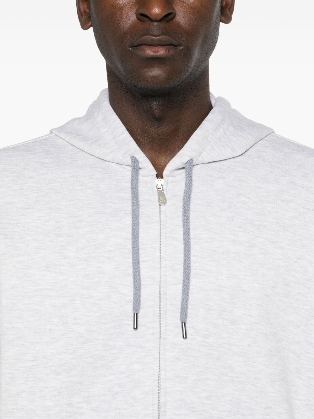 Pulls Brunello Cucinelli Sweat à capuche en coton mélangé gris