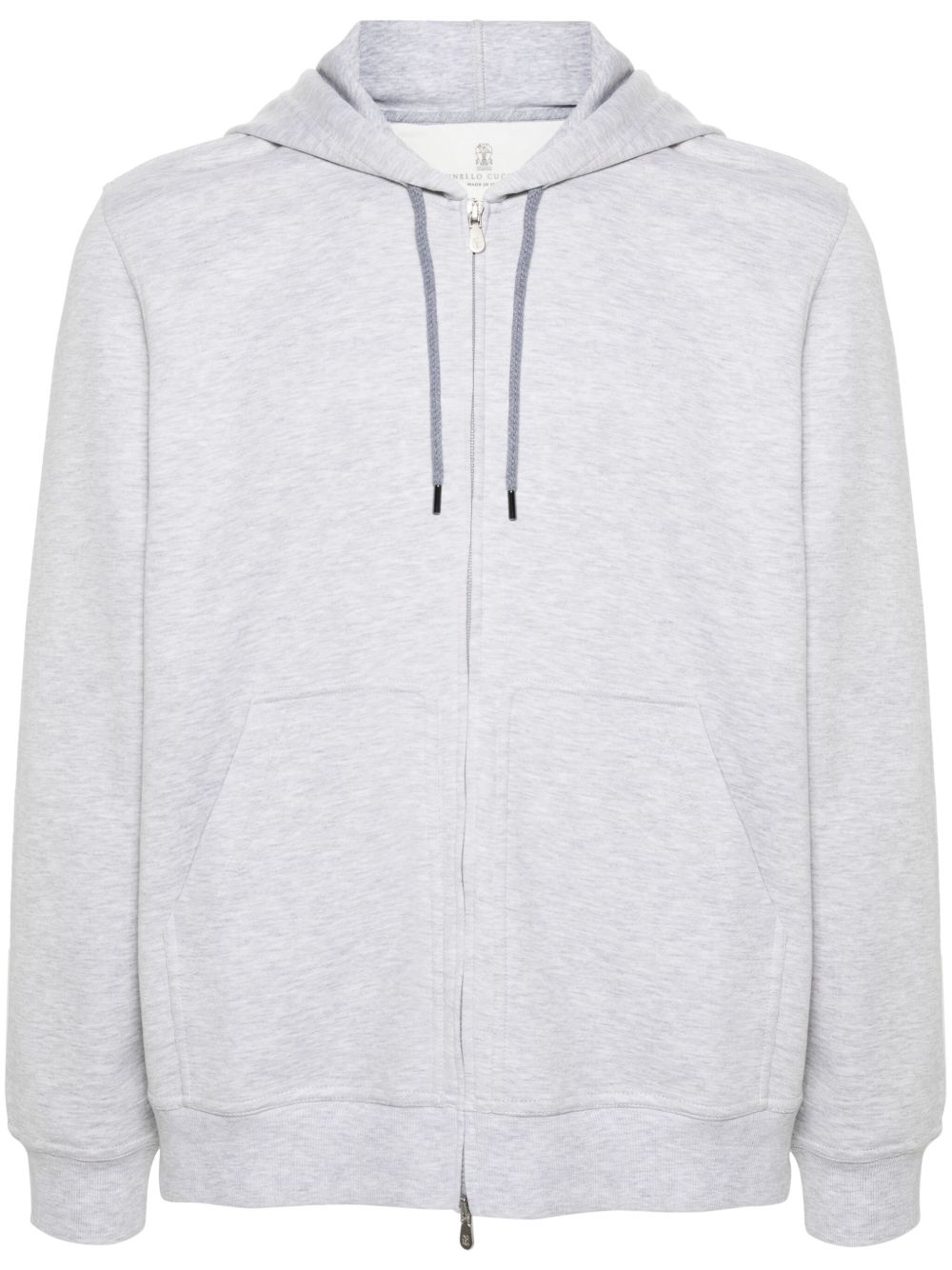 Pulls Brunello Cucinelli Sweat à capuche en coton mélangé gris