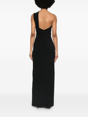 Solace London Dresses Black asymmetric neck gown
