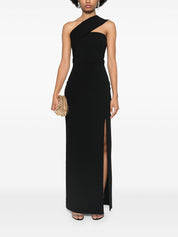 Solace London Dresses Black asymmetric neck gown