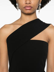 Solace London Dresses Black asymmetric neck gown
