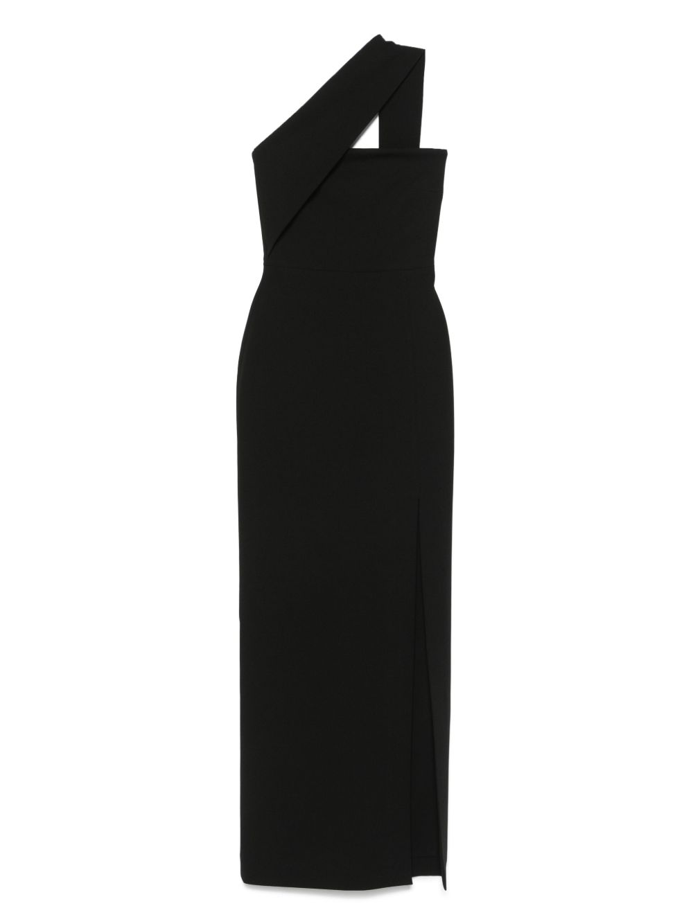 Solace London Dresses Black asymmetric neck gown