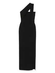 Solace London Dresses Black asymmetric neck gown