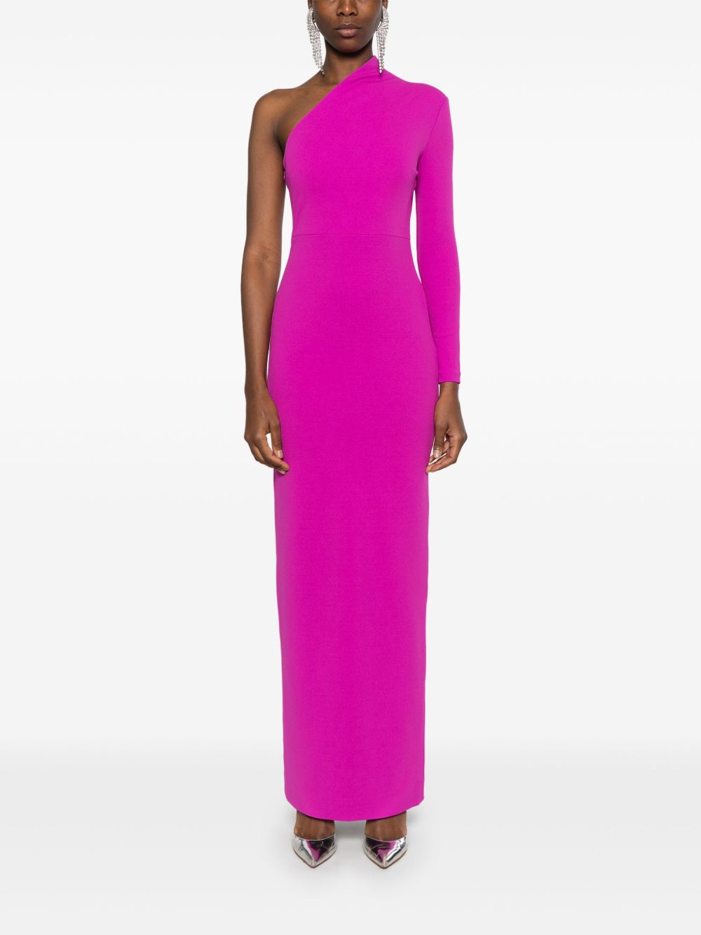 Solace London Dresses Fuchsia one-shoulder