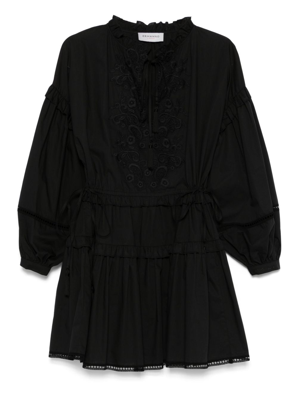 Ermanno Firenze Dresses Black mini dress with lace detail