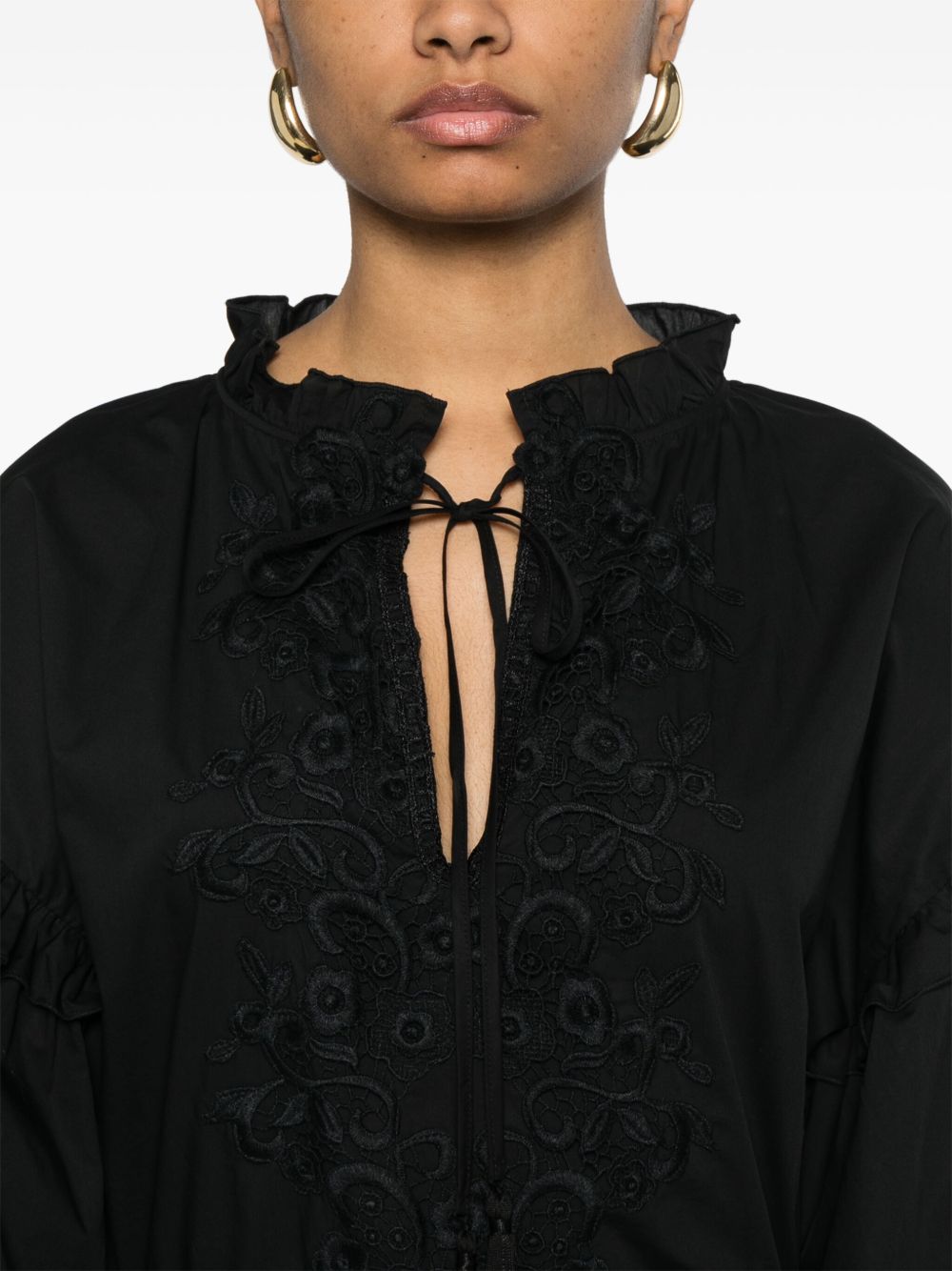 Ermanno Firenze Dresses Black mini dress with lace detail