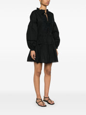 Ermanno Firenze Dresses Black mini dress with lace detail