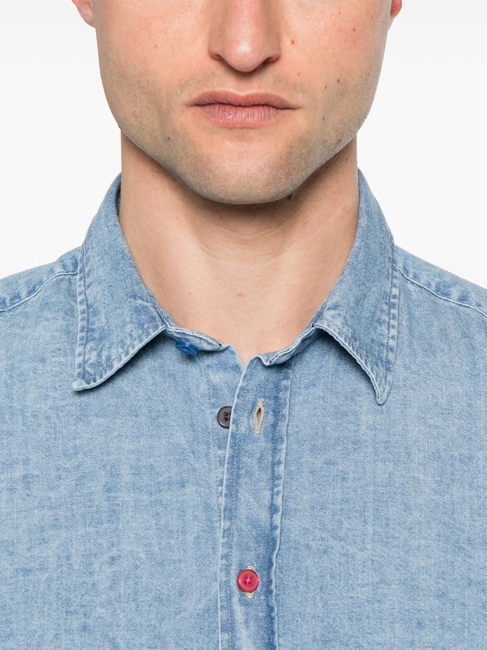 Chemise classique en coton bleu clair PS By Paul Smith