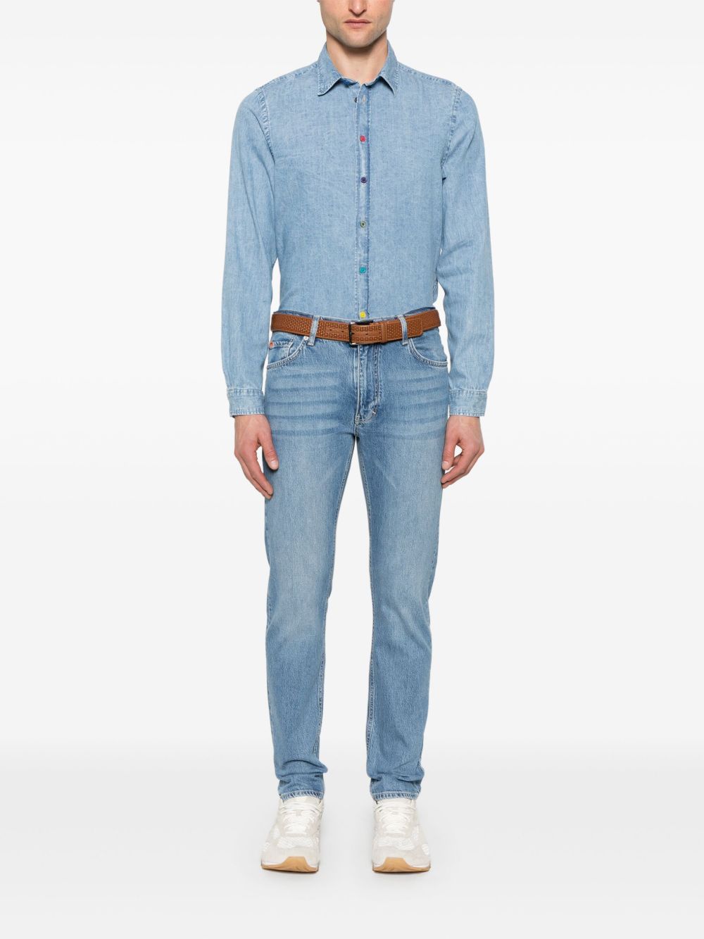 Chemise classique en coton bleu clair PS By Paul Smith