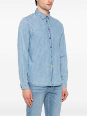 Chemise classique en coton bleu clair PS By Paul Smith