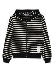 Emporio Armani Black Cotton-Blend Hoodie Sweater