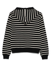 Emporio Armani Black Cotton-Blend Hoodie Sweater