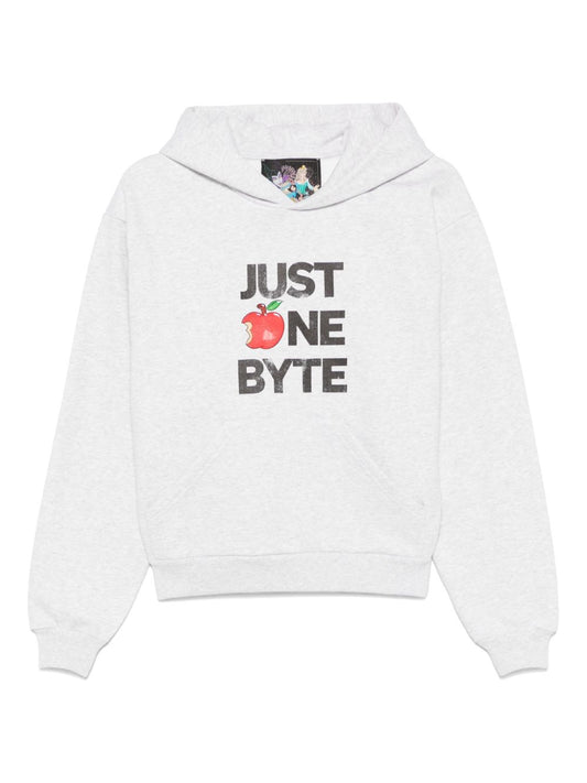 DISNEY X COPERNI Grey Hoodie — Just One Byte Cotton Sweatshirt