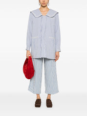 White Sand Trousers Clear Blue wide-leg