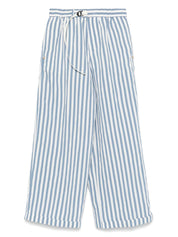 White Sand Trousers Clear Blue wide-leg