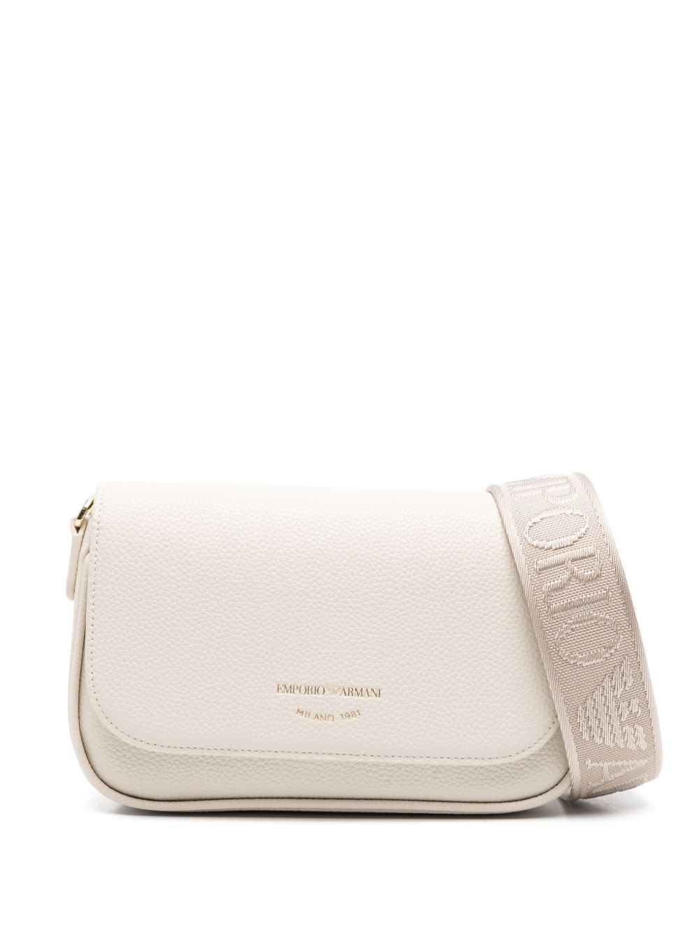Emporio Armani Bags.. Beige Foldover Shoulder Bag