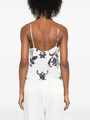 Forte Forte White Cropped Top with Adjustable Straps