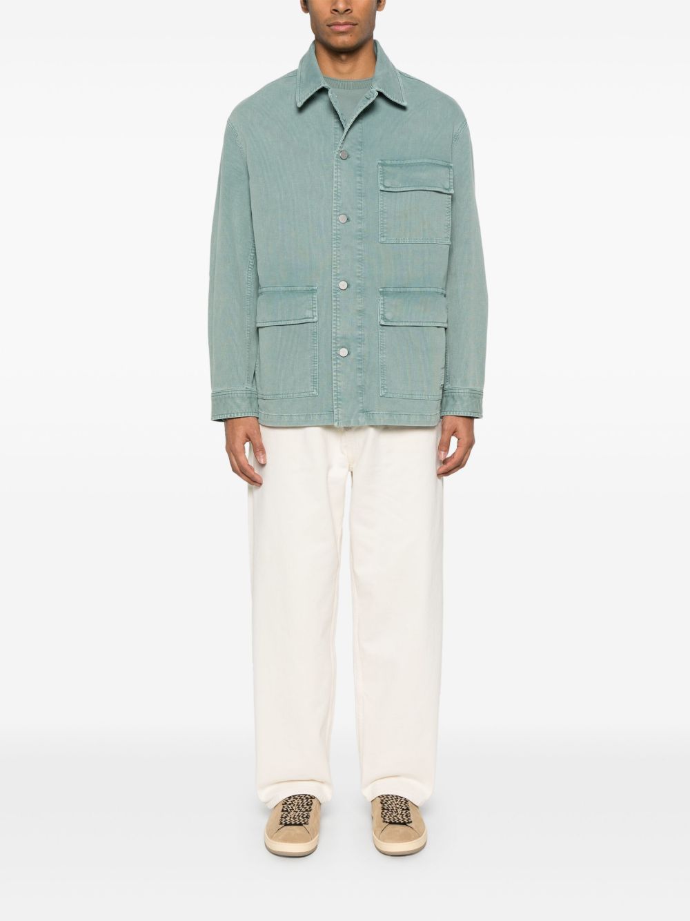 Emporio Armani Jackets Clear Blue cotton blouson