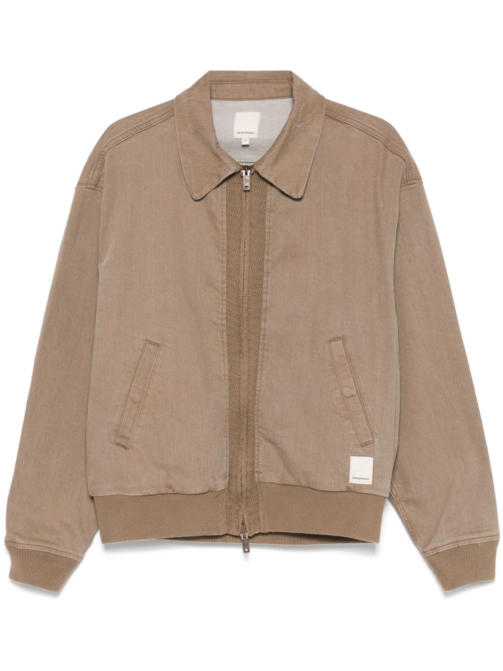 Chaqueta blusón de algodón marrón de Emporio Armani Coats