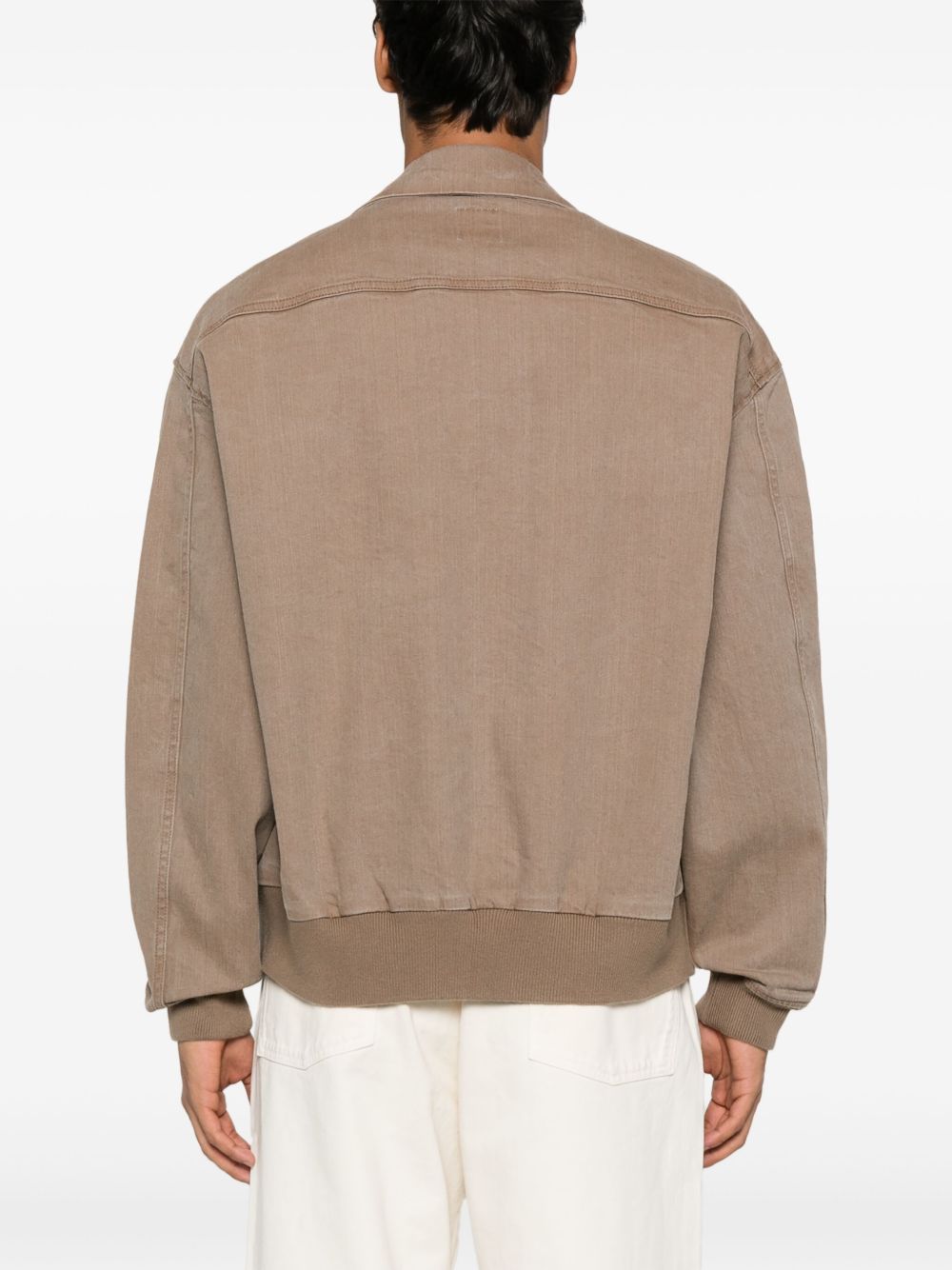 Chaqueta blusón de algodón marrón de Emporio Armani Coats