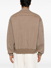 Chaqueta blusón de algodón marrón de Emporio Armani Coats