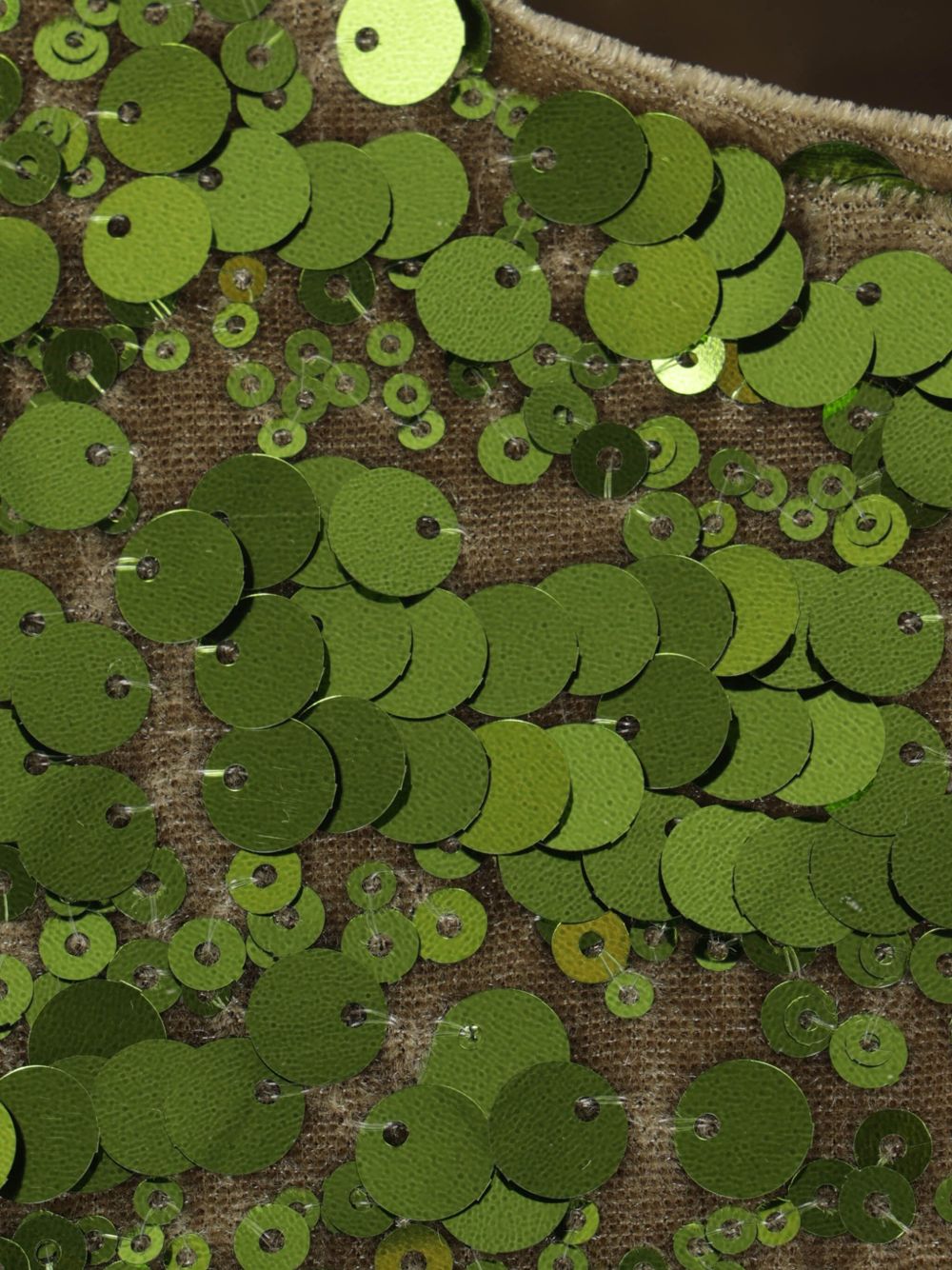 Top Ganni en velours vert pailleté