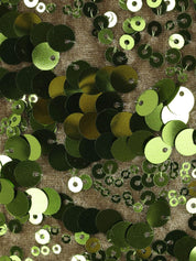 Top Ganni en velours vert pailleté