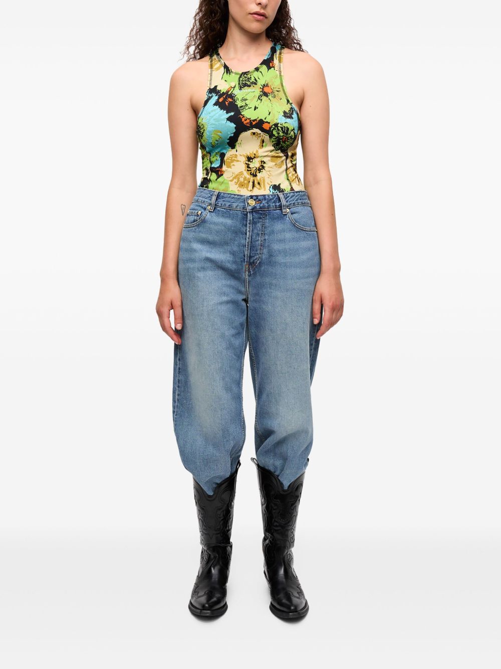 Haut Ganni multicolore sans manches à dos nageur