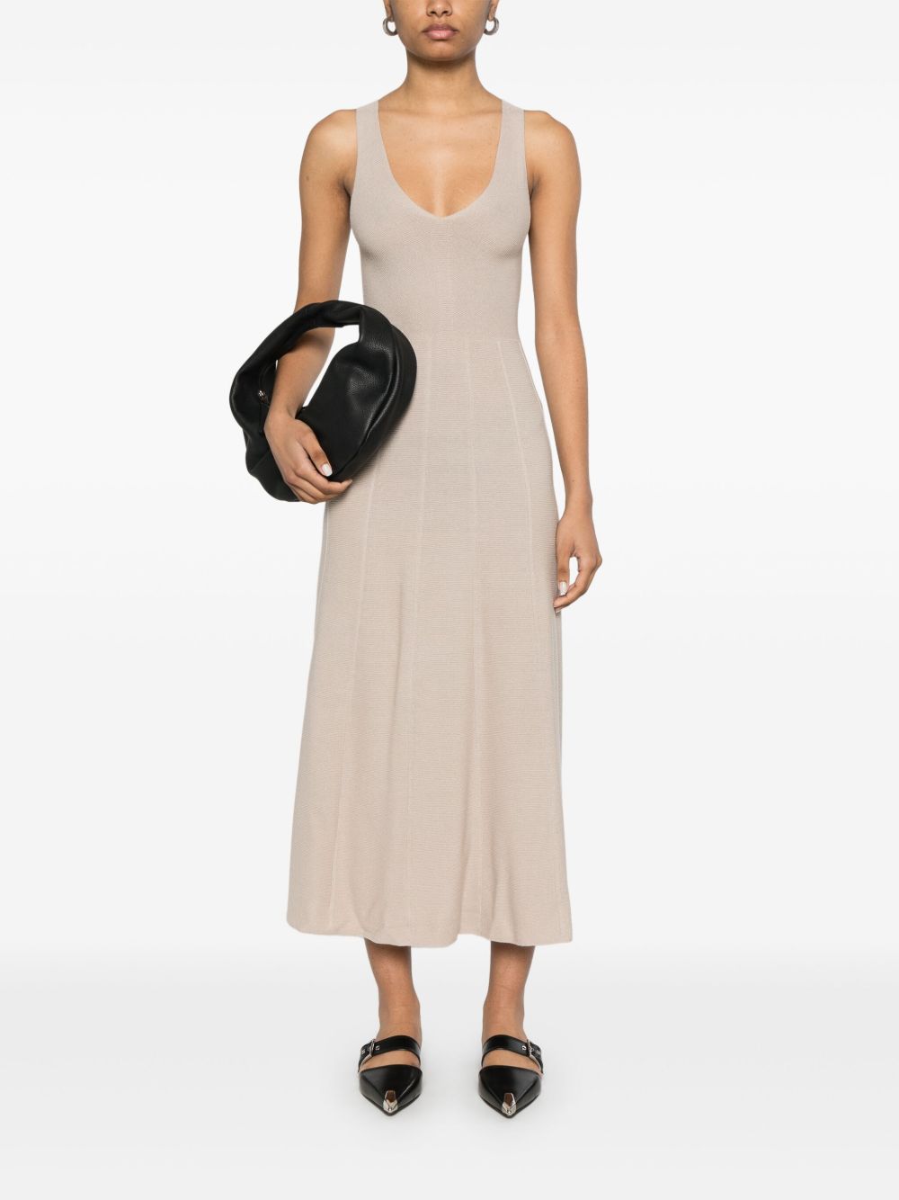 Emporio Armani Dresses Beige sleeveless flared