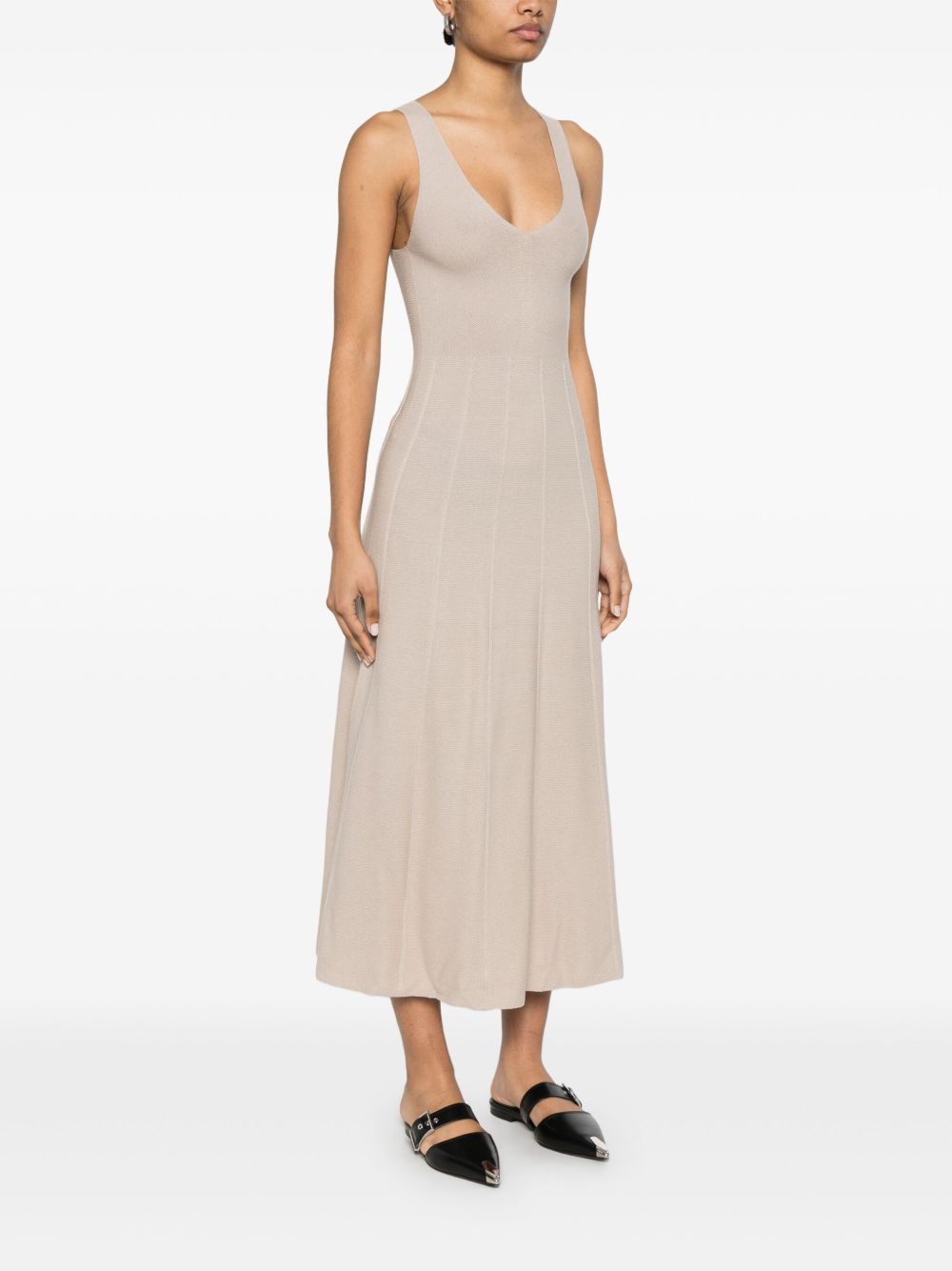 Emporio Armani Dresses Beige sleeveless flared