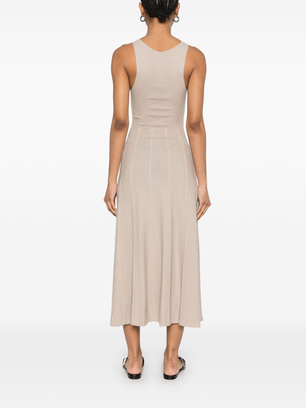 Emporio Armani Dresses Beige sleeveless flared