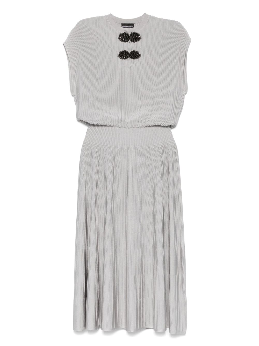 Emporio Armani ottoman midi dress with jewel details