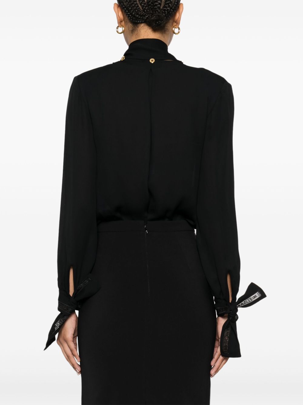 Elisabetta Franchi Shirts Black plunge V-neck