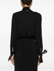 Elisabetta Franchi Shirts Black plunge V-neck