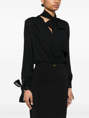 Elisabetta Franchi Shirts Black plunge V-neck