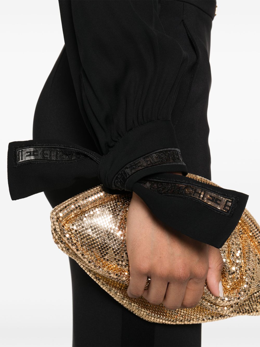 Elisabetta Franchi Shirts Black plunge V-neck