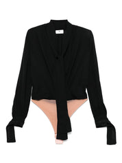 Elisabetta Franchi Shirts Black plunge V-neck