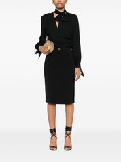 Elisabetta Franchi Shirts Black plunge V-neck