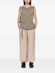 White Sand Trousers Beige wide leg