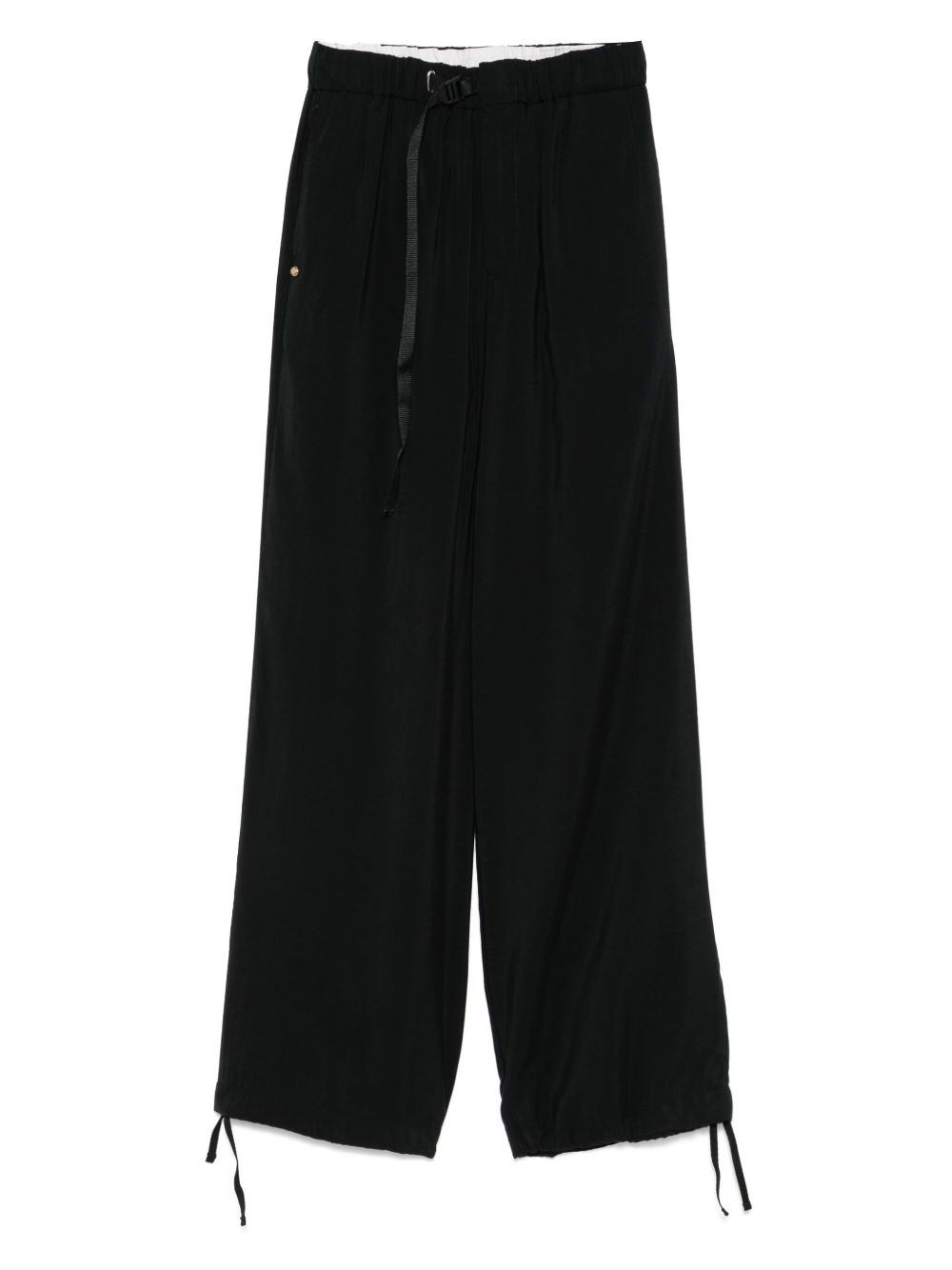 White Sand Trousers Black wide-leg