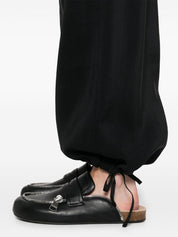 White Sand Trousers Black wide-leg