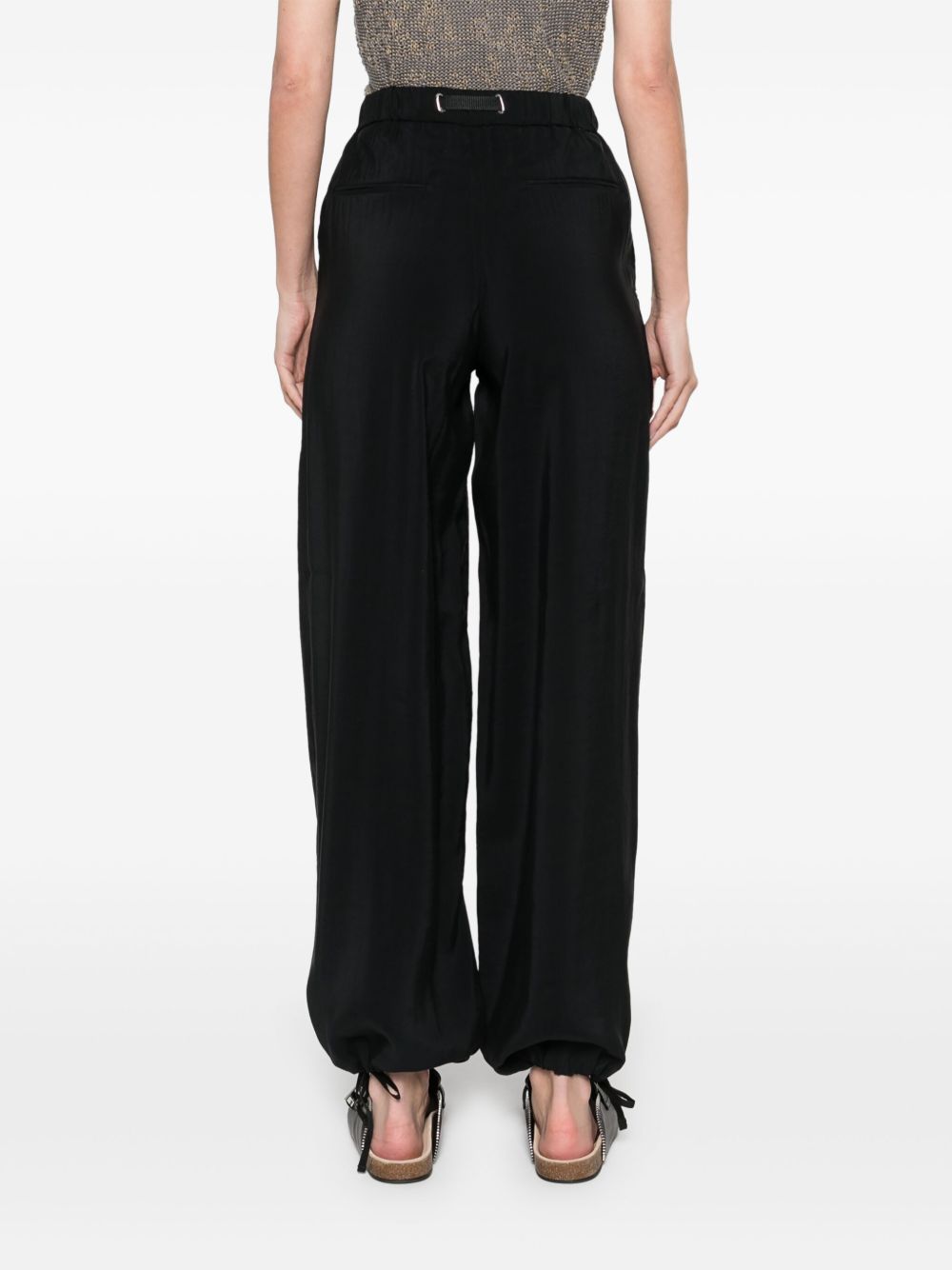 White Sand Trousers Black wide-leg