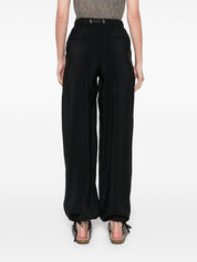 White Sand Trousers Black wide-leg