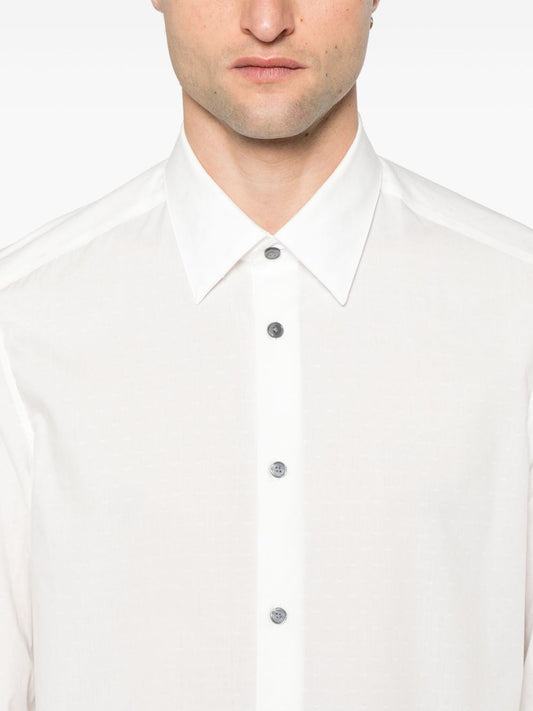 Emporio Armani Shirts White — Cotton Logo Shirt