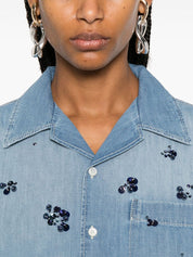 Camisas Fabiana Filippi en algodón azul claro